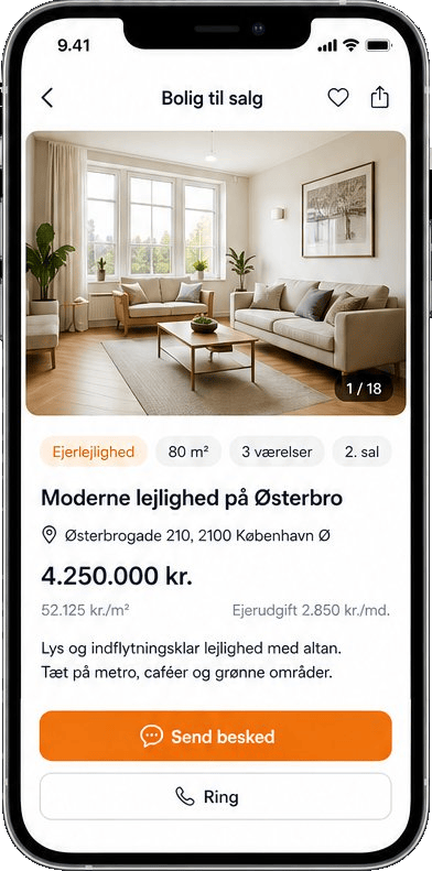 Forhåndsvisning af SalgSelv-appen — Bolig & Ejendom