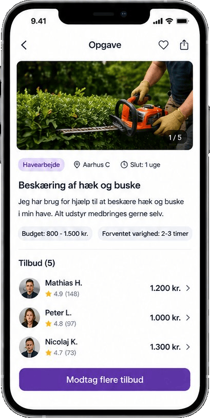 Forhåndsvisning af SalgSelv-appen — Opgavegivere